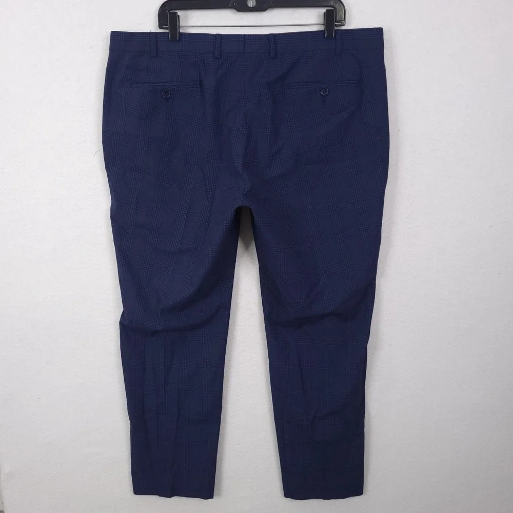 Lauren Ralph Lauren Dress Pants Men 40x30 Navy Glen Plaid Stretch Trousers - Picture 4 of 13